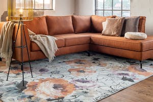 wit vloerkleed met bloemenprint