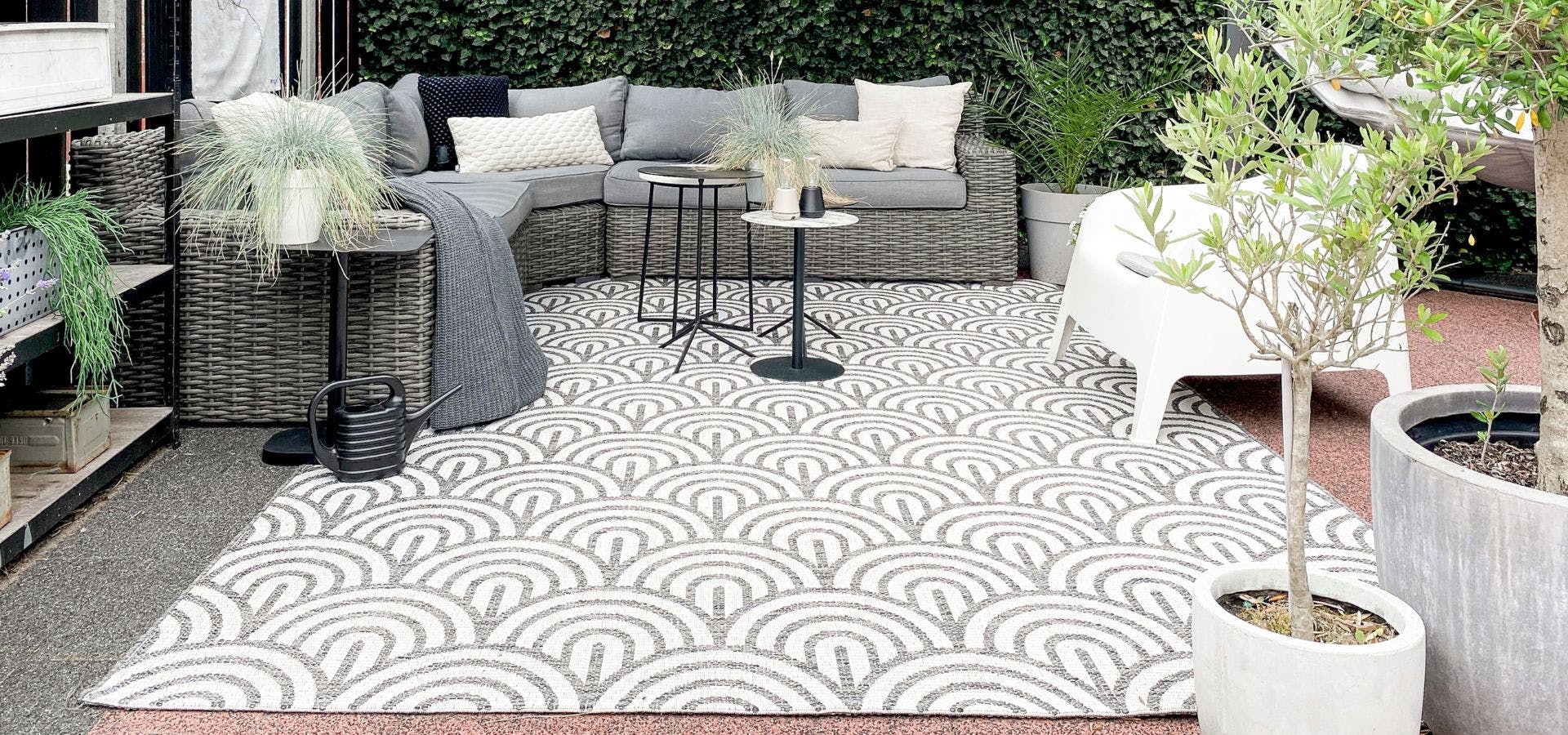 Zwart wit buitenkleed