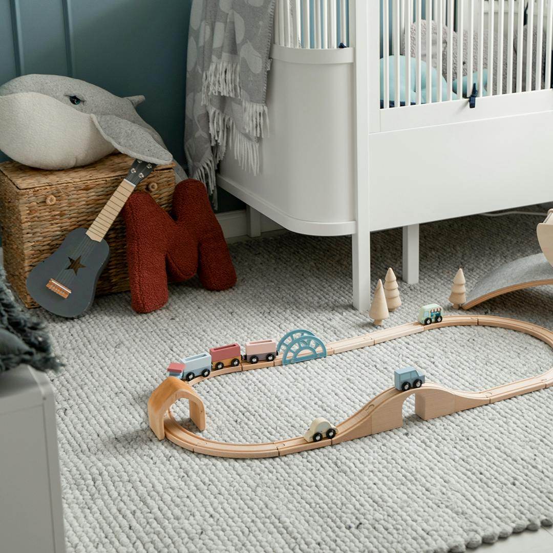 grijs gemeleerd wollen vloerkleed