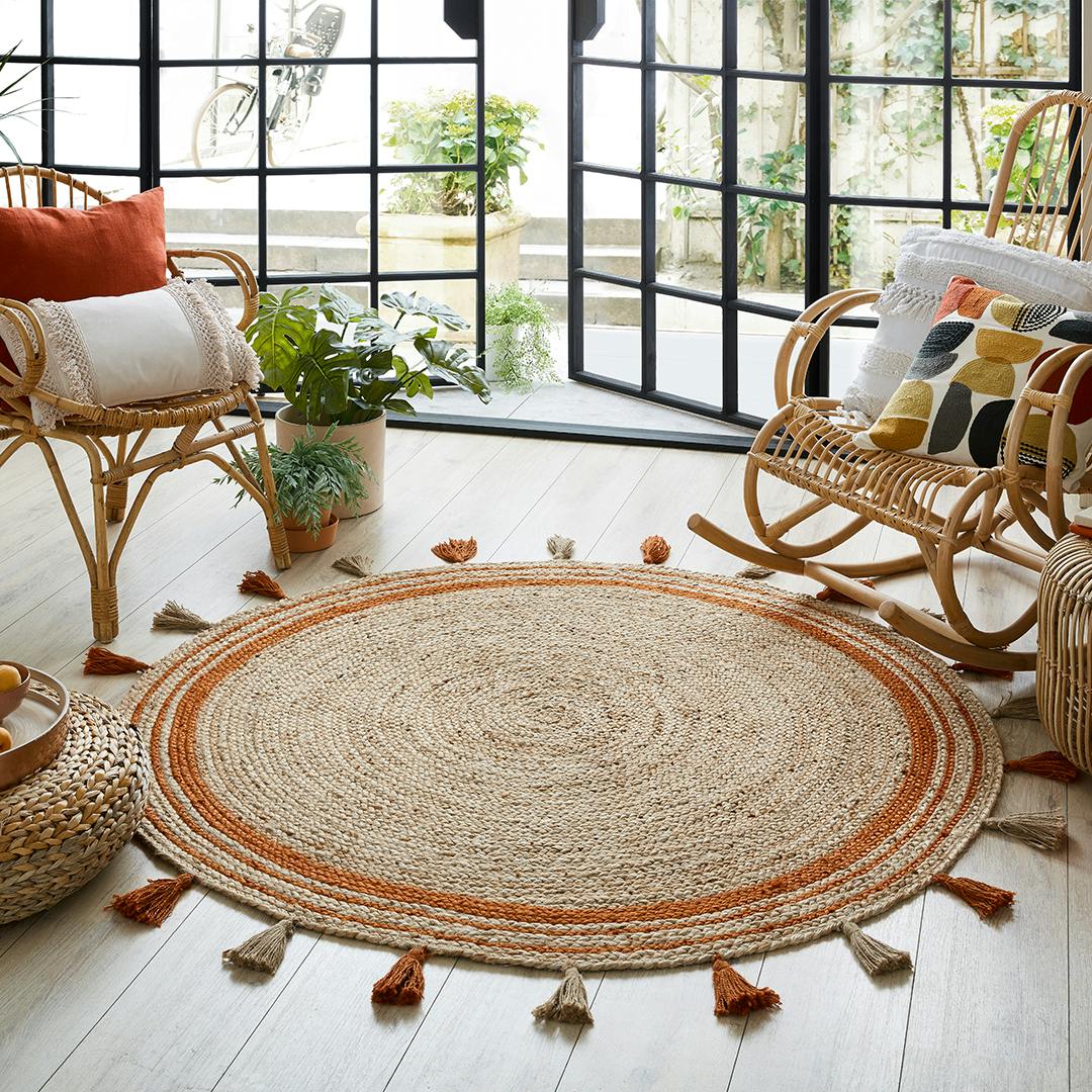 botanisch vloerkleed rond
