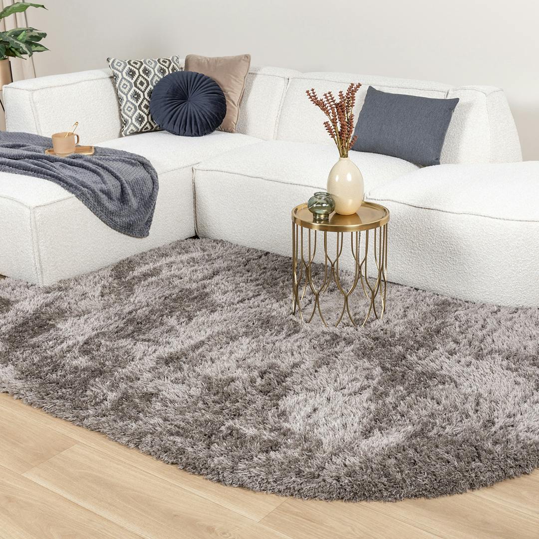 hoogpolig vloerkleed grijs