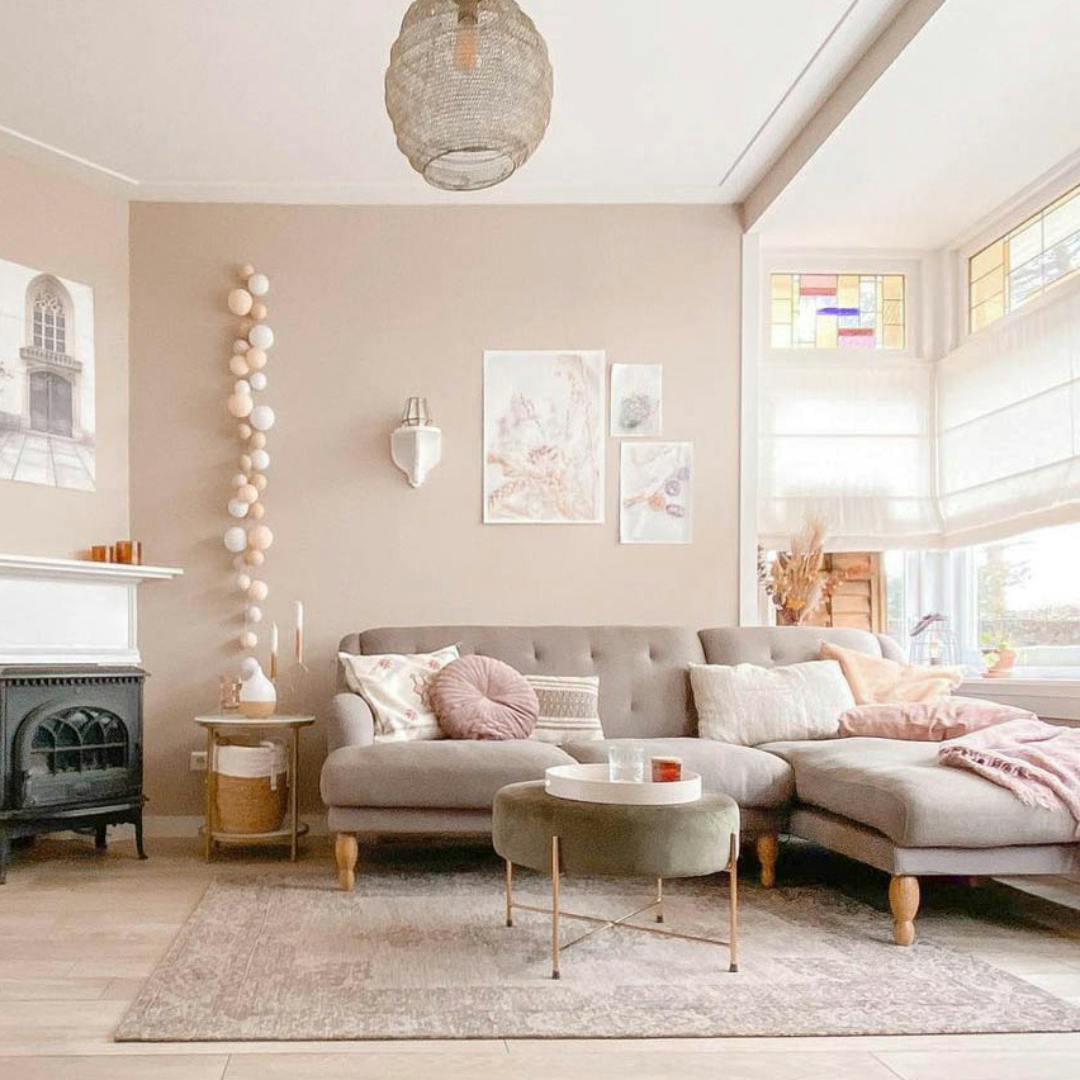 Vintage vloerkleed beige