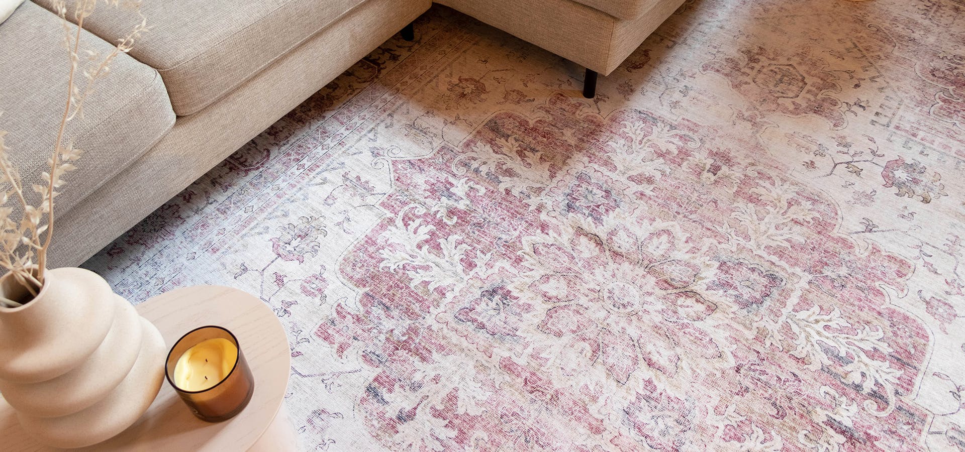 pastel vloerkleed lago roze