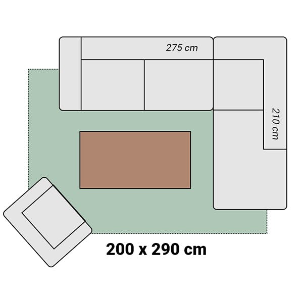 Rechteckiger Teppich 200x290cm