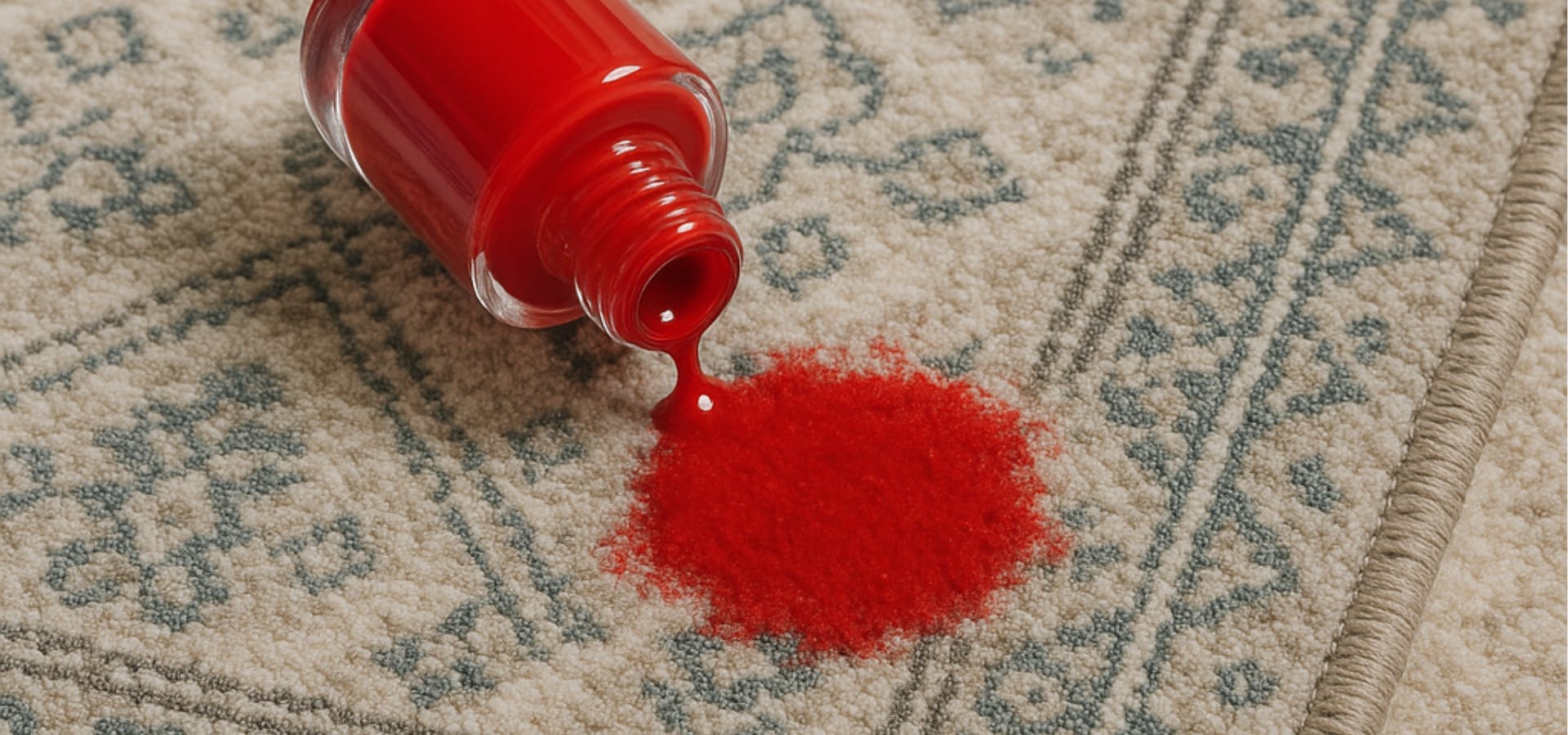 Nagellack auf Teppich