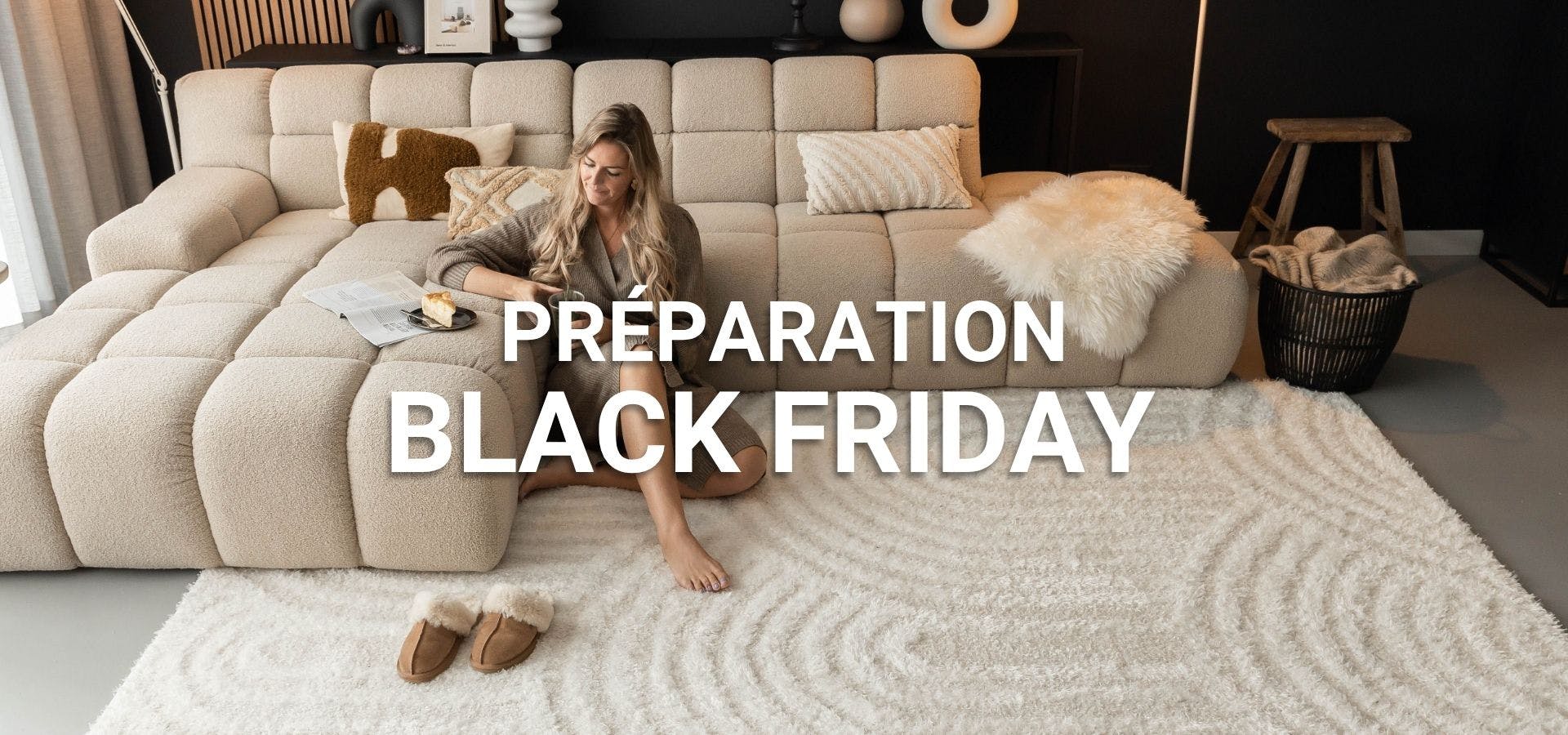 En-tête de préparation au Black Friday texte