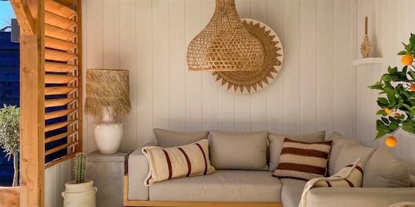 Tapis d'extérieur en jute à carreaux