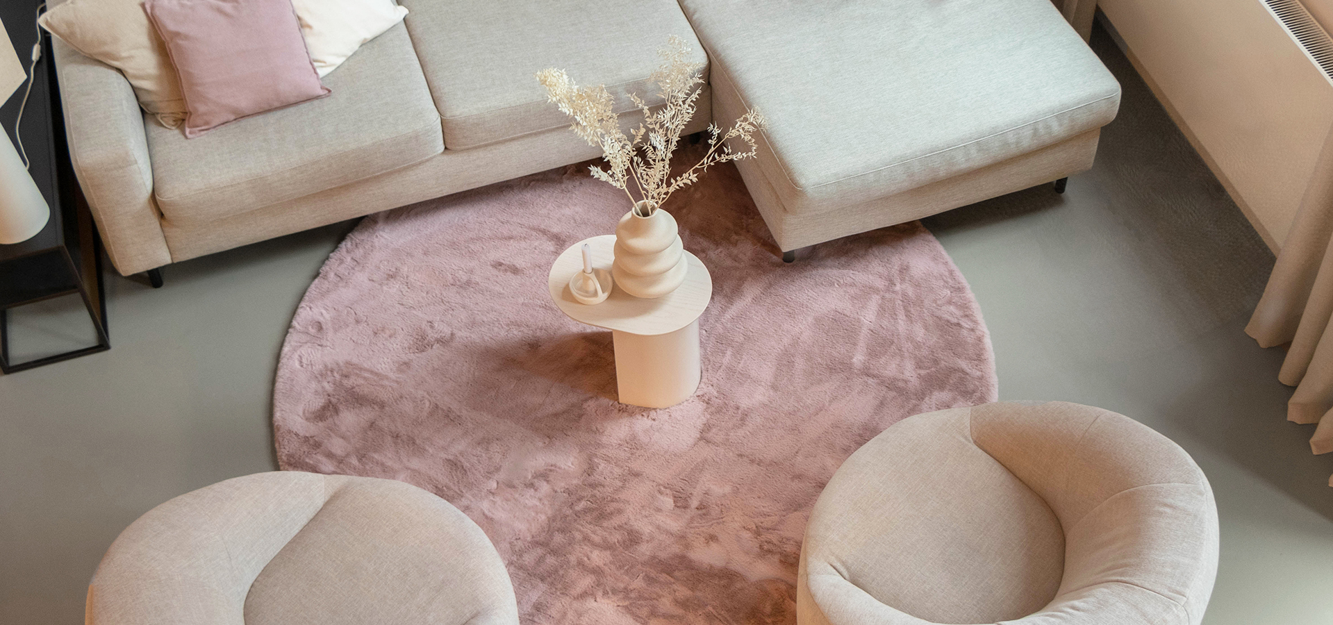 rond fluffy vloerkleed