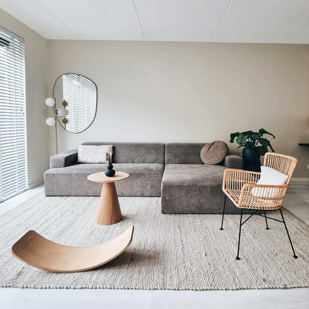 Wollen vloerkleed beige