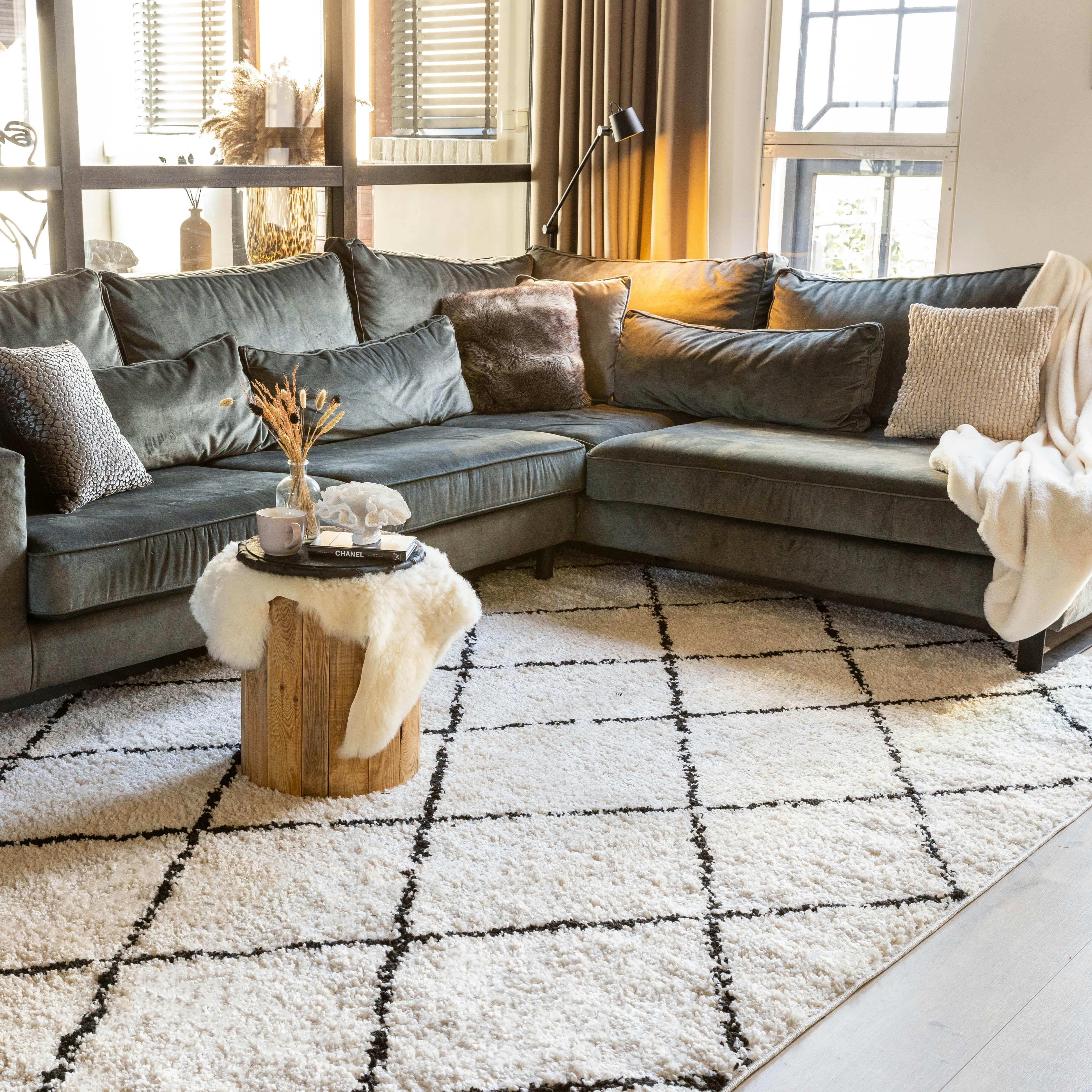 hoogpolig vloerkleed scandinavische stijl