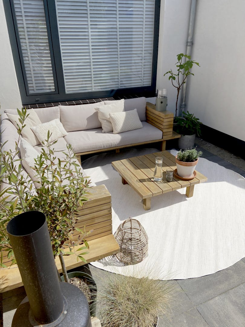 rond buitenkleed creme