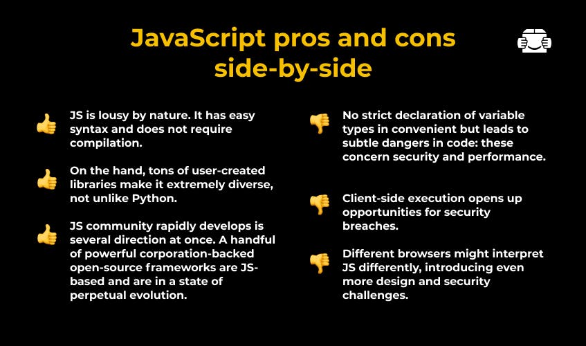 JavaScript pros and cons