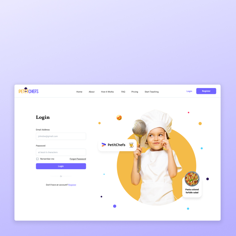 Kids Cooking Platform