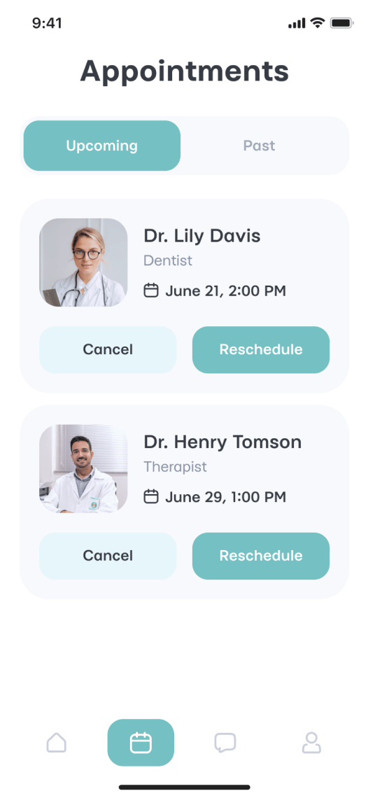 Appointments telehealth app