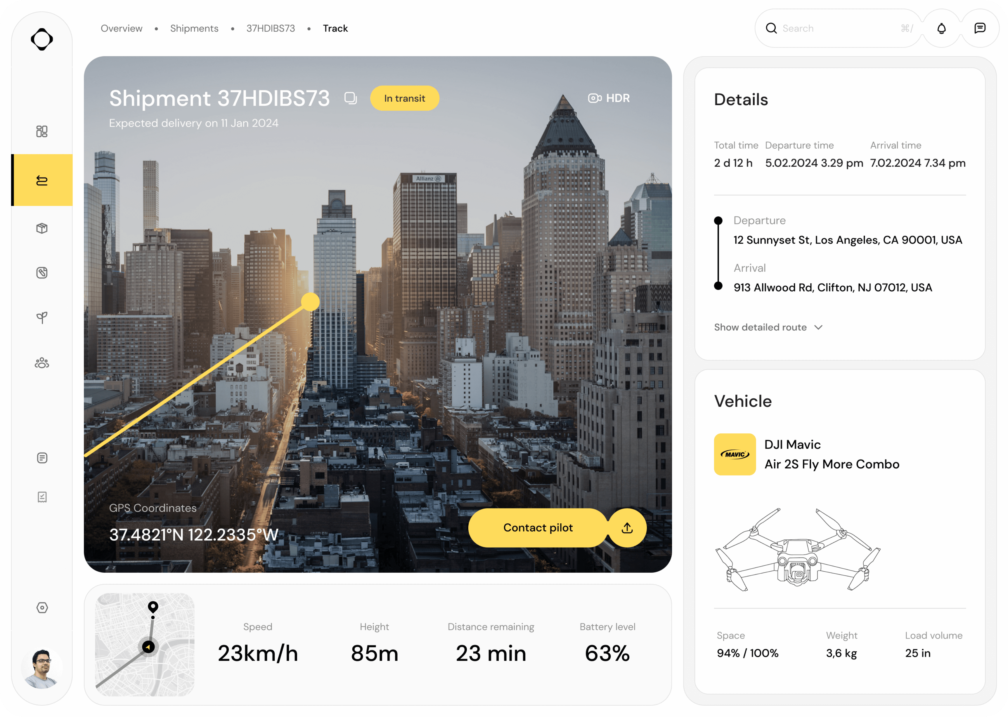 Logistics web app design