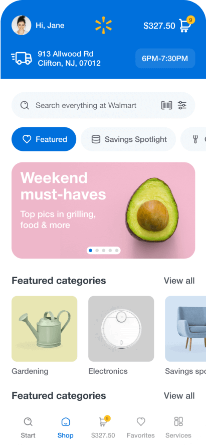 shopping app design