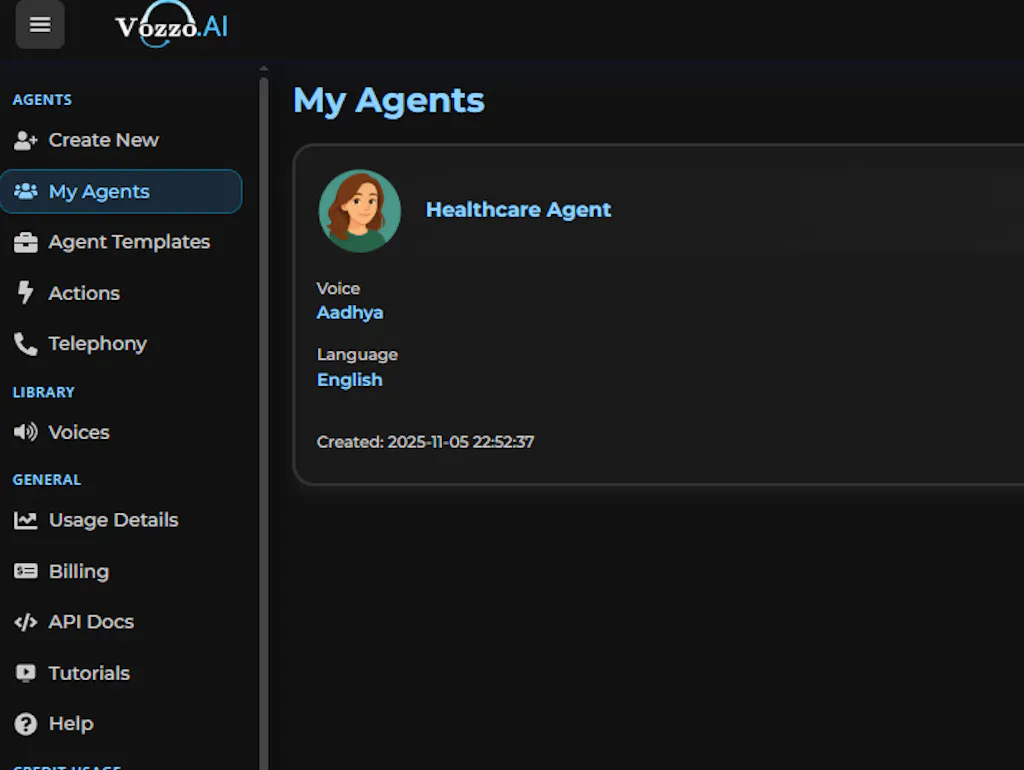 Vozzo AI Healthcare Agent