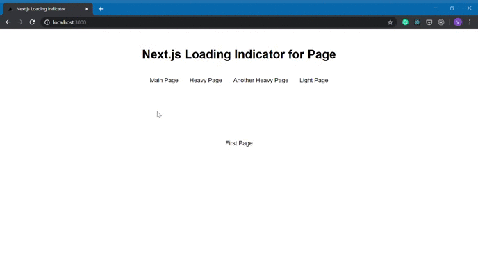Client-side navigation in Next.js app without loading indicator