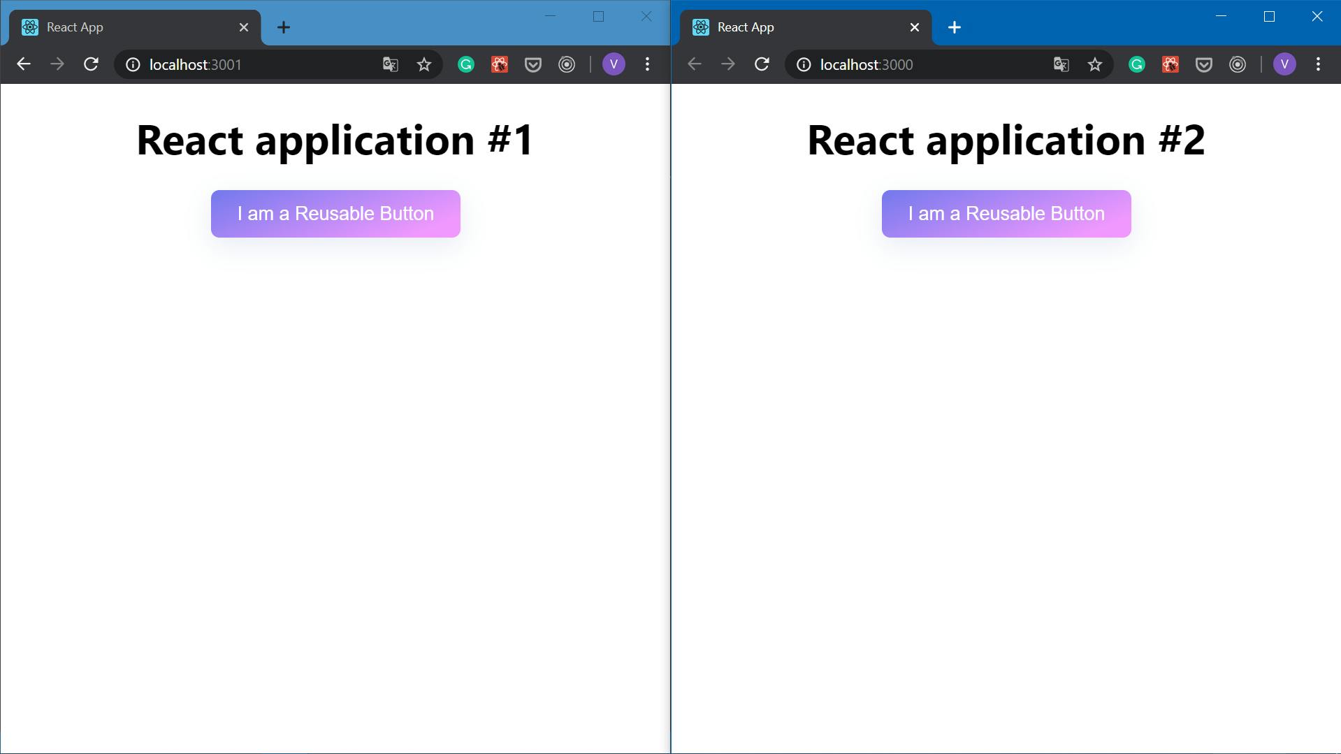 Reusable React Component used between two different projects