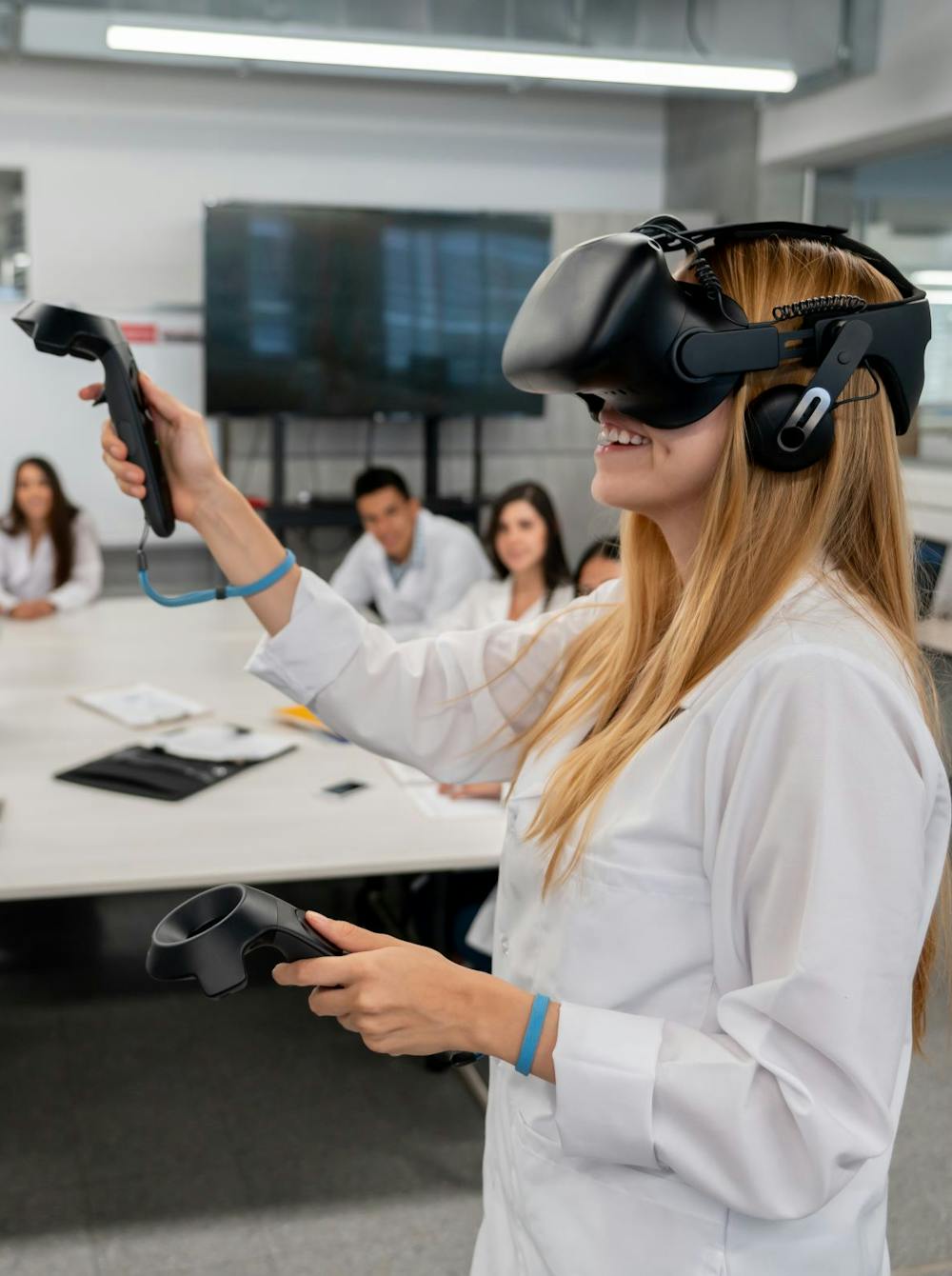 VR practical training in a classroom