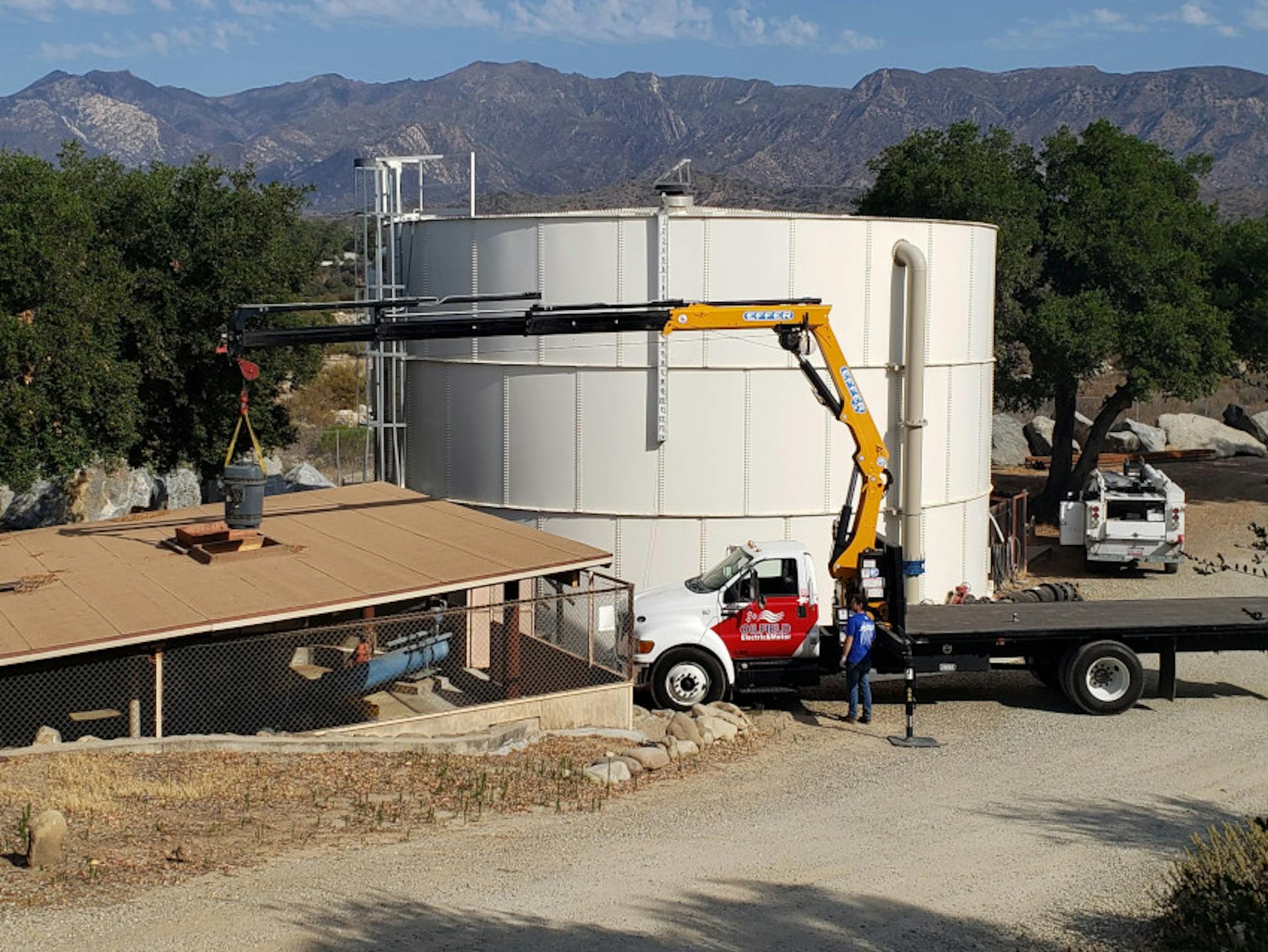 Work being done to remove a piece of equipment