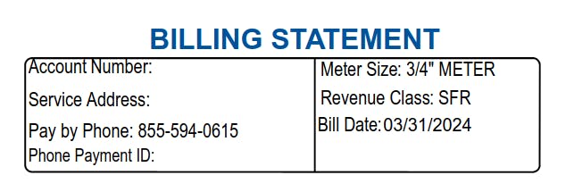 VRWD Bill Account Information