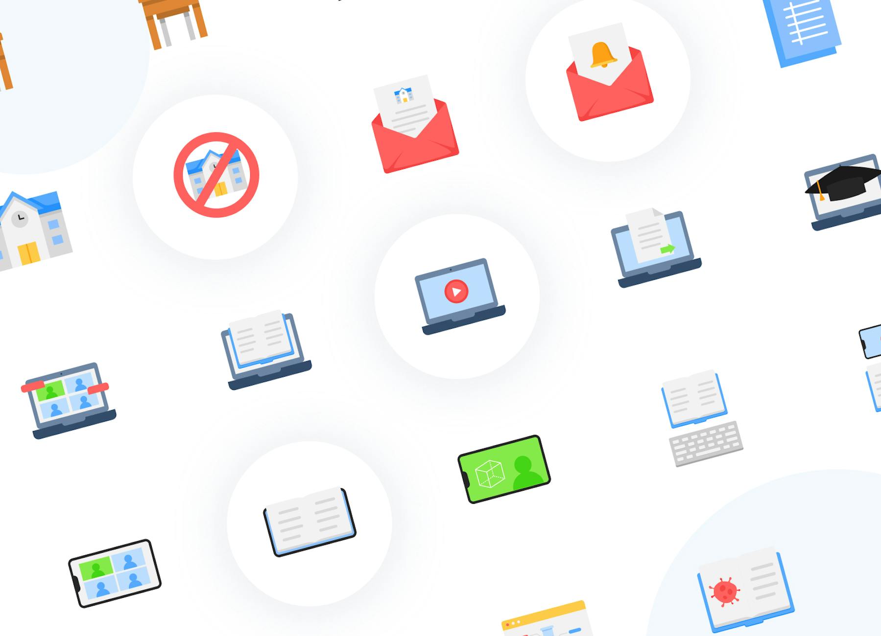 Illustration of the Online Learning Icon Pack