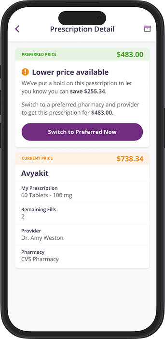Savings Alert View screenshot