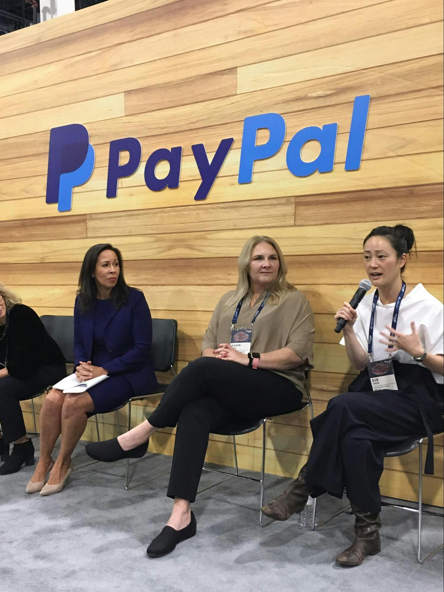 Ladies Who Lead meetup (L-R): Elizabeth Rogers, Coastal Enterprises, Inc.; Peggy Alford, PayPal; Dawn Crew, Global Marketing iovation; and Sue Choe, Petalcard