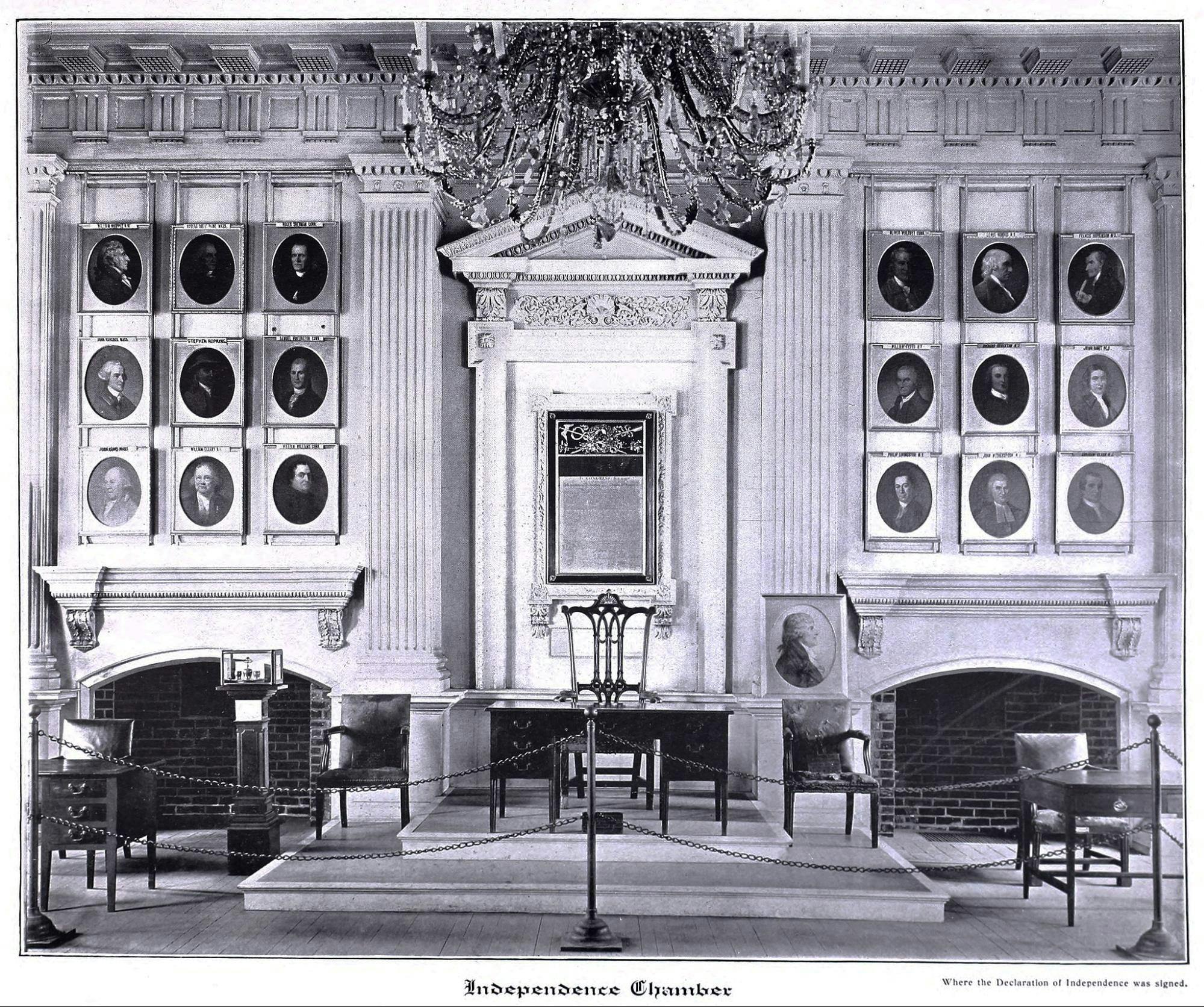 Independence Chamber where the Declaration of Independence was signed