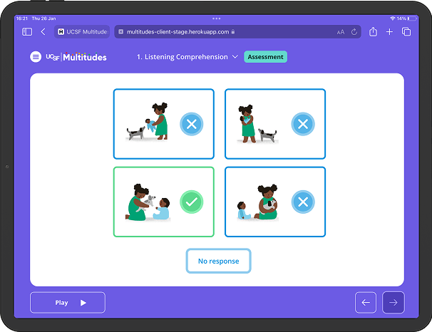 Listening Comprehension Assessment Screenshot