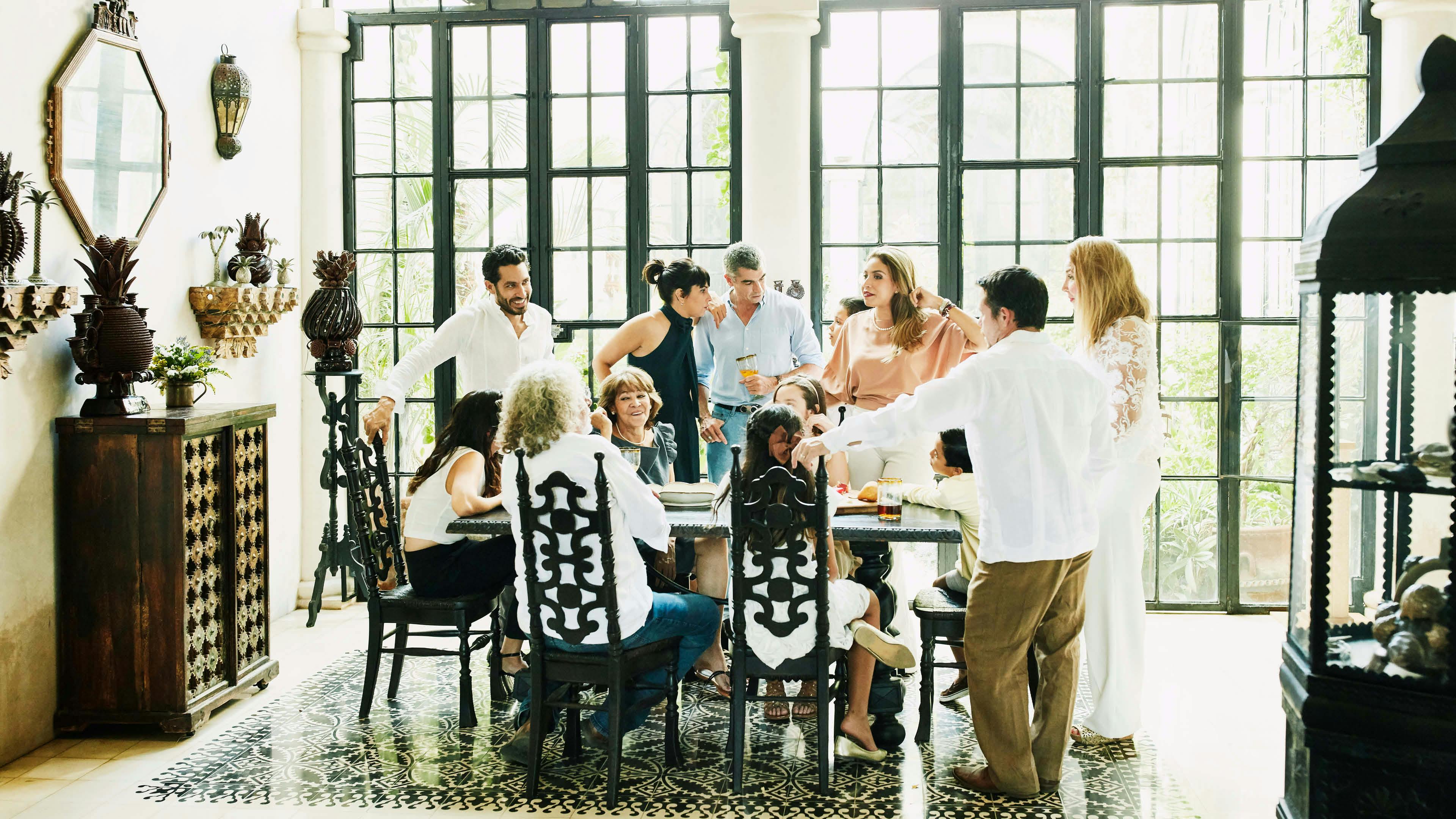 Family sitting around the table