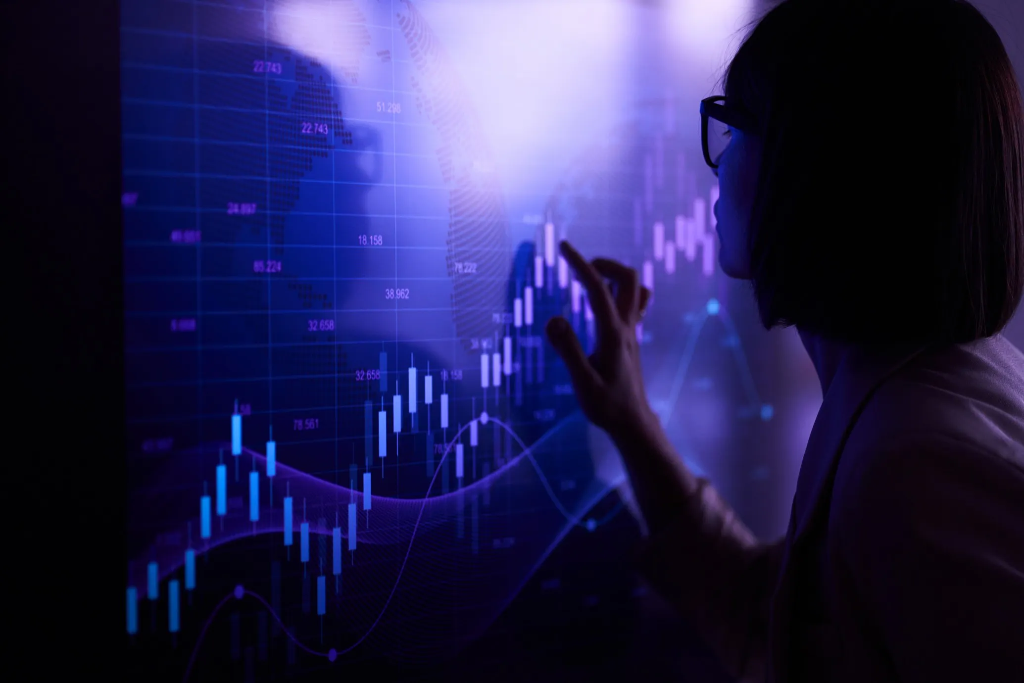 Women looking at data