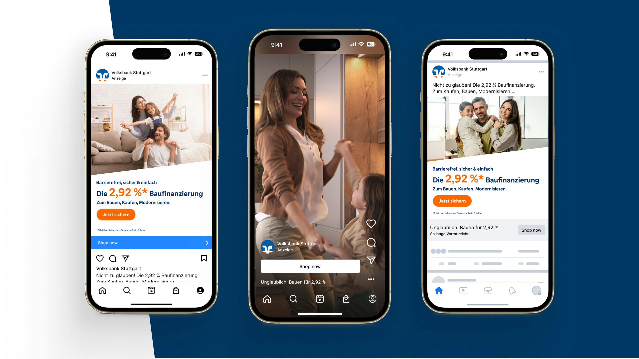 Social Media Anzeigen der Volksbank Stuttgart eG