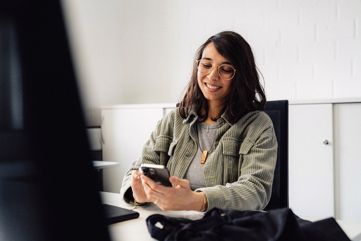 Natalie Saussele beim Arbeiten