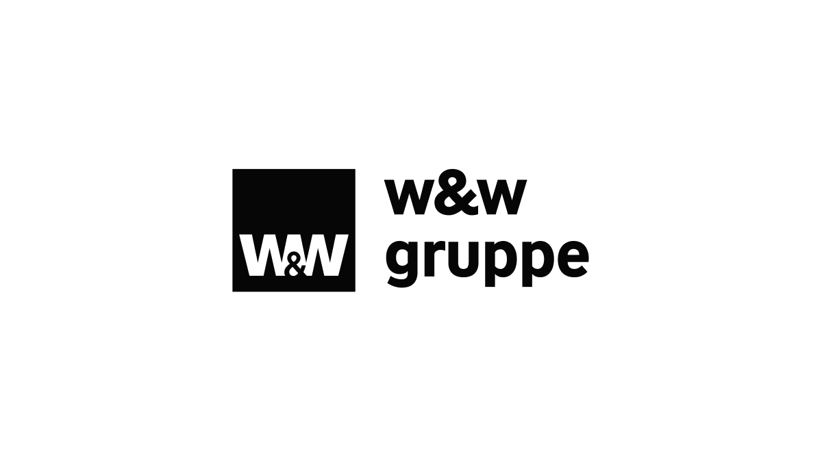 schwarzes Logo der w&w Gruppe