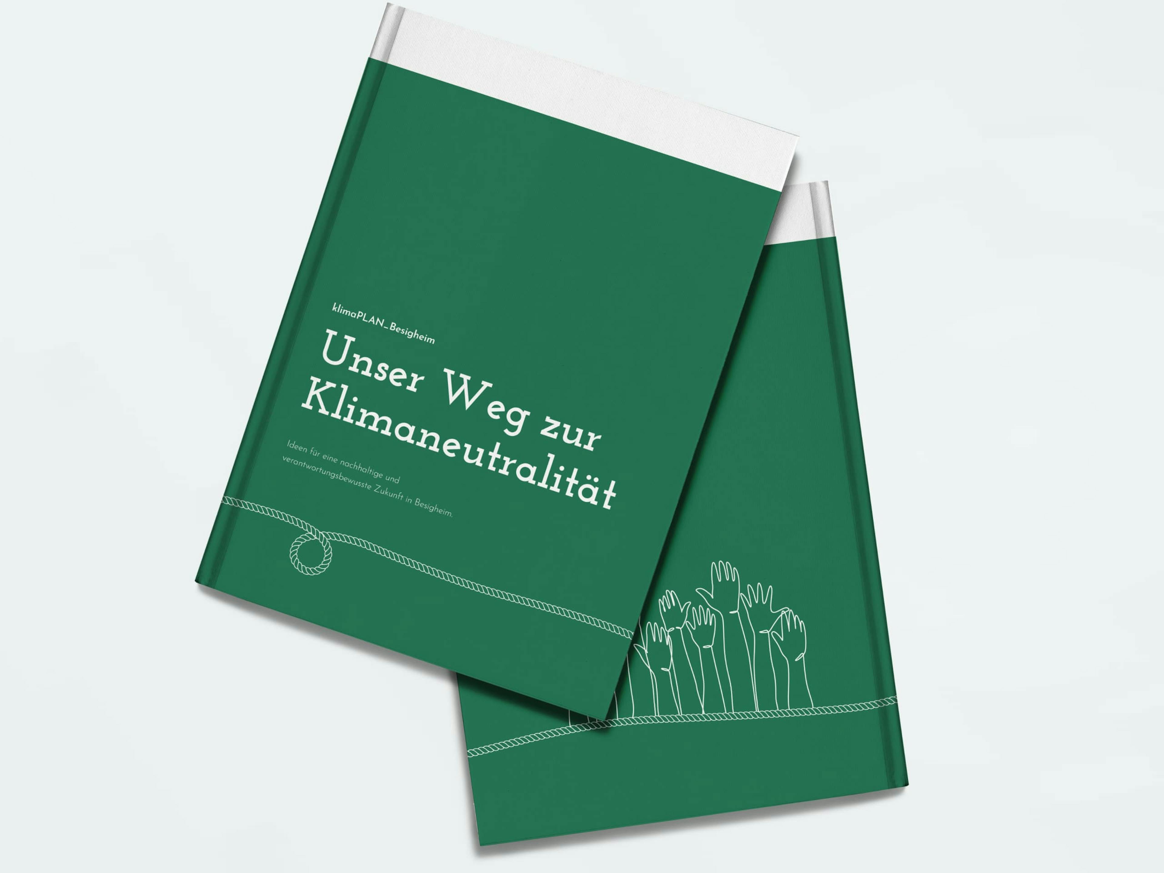 Mock Up zeigt den Einband des Buches, dass aus den Ergebnissen der Aktion "KlimaPlan Besigheim" entstanden ist 