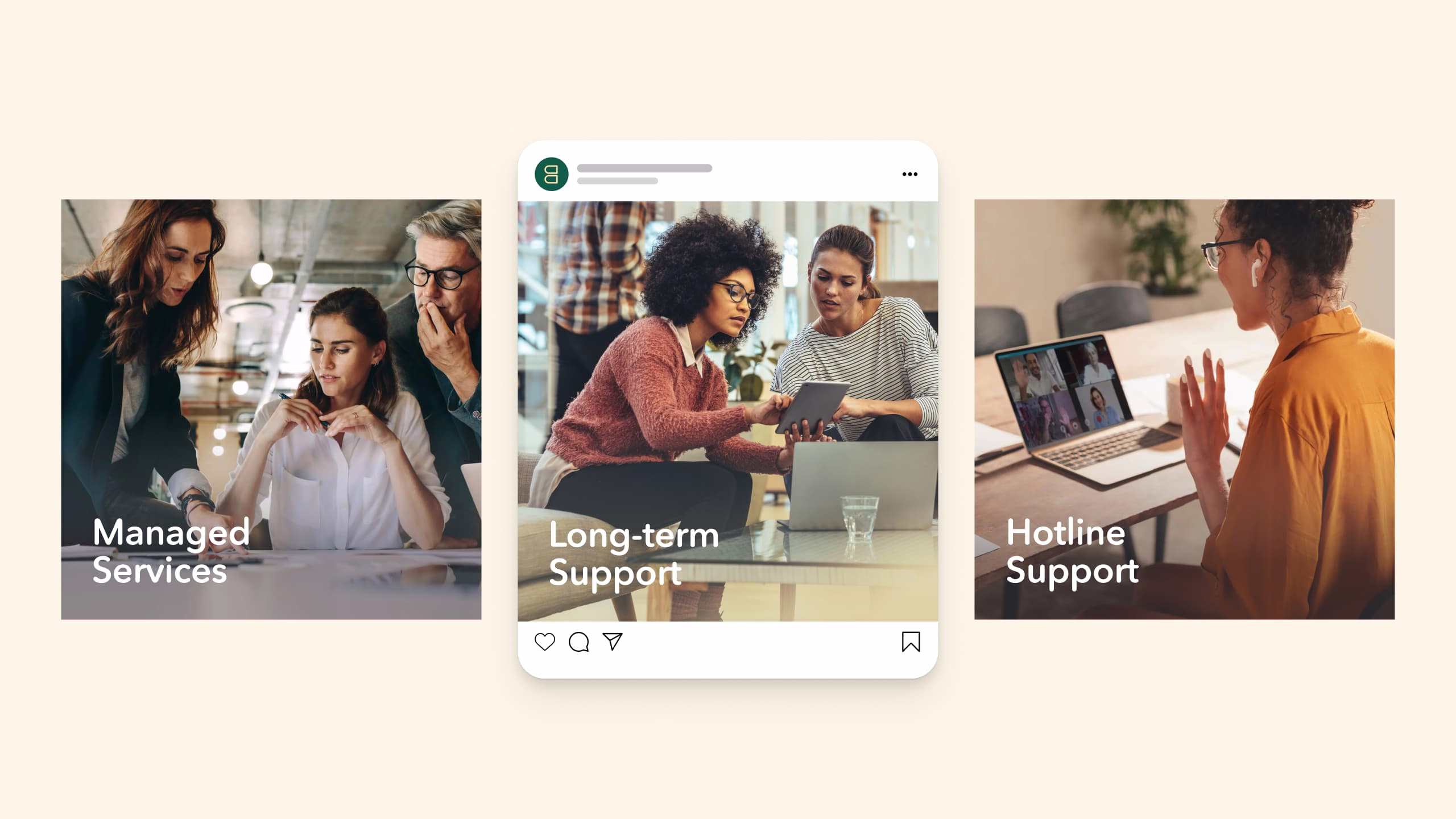 Social-Media-Postings von Empal auf beschem Hintergrund