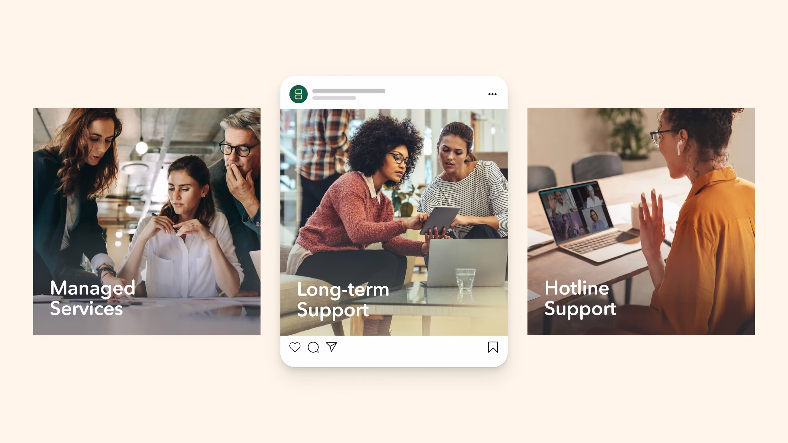 Social-Media-Postings von Empal auf beschem Hintergrund
