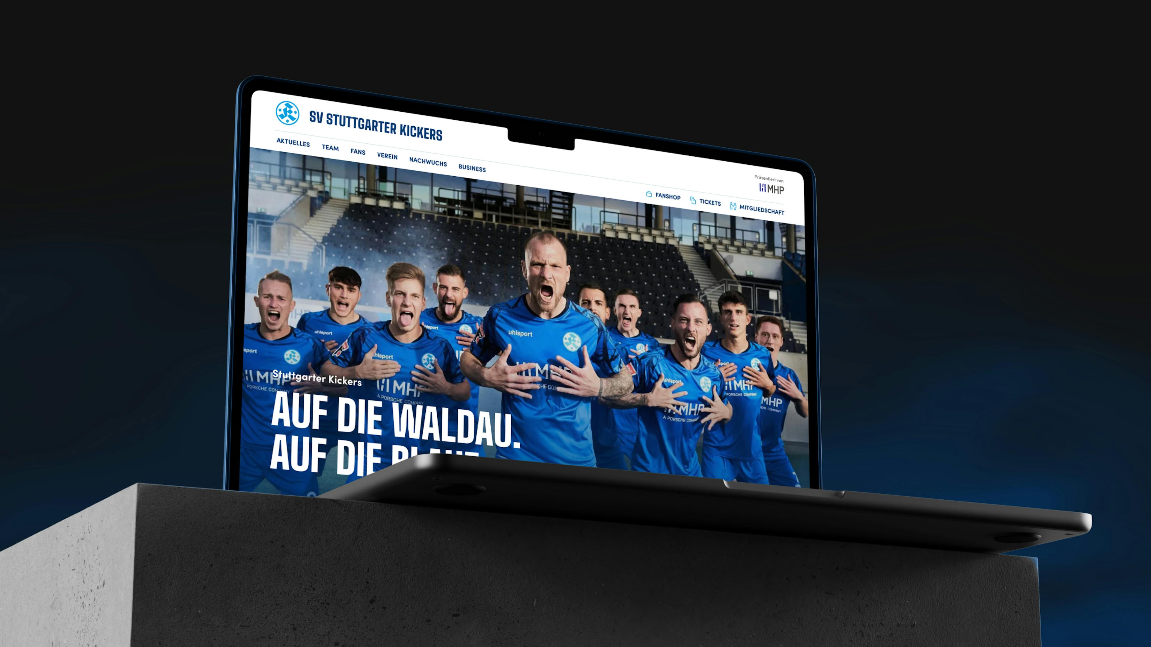 Desktopversion der Startseite der Stuttgarter Kickers