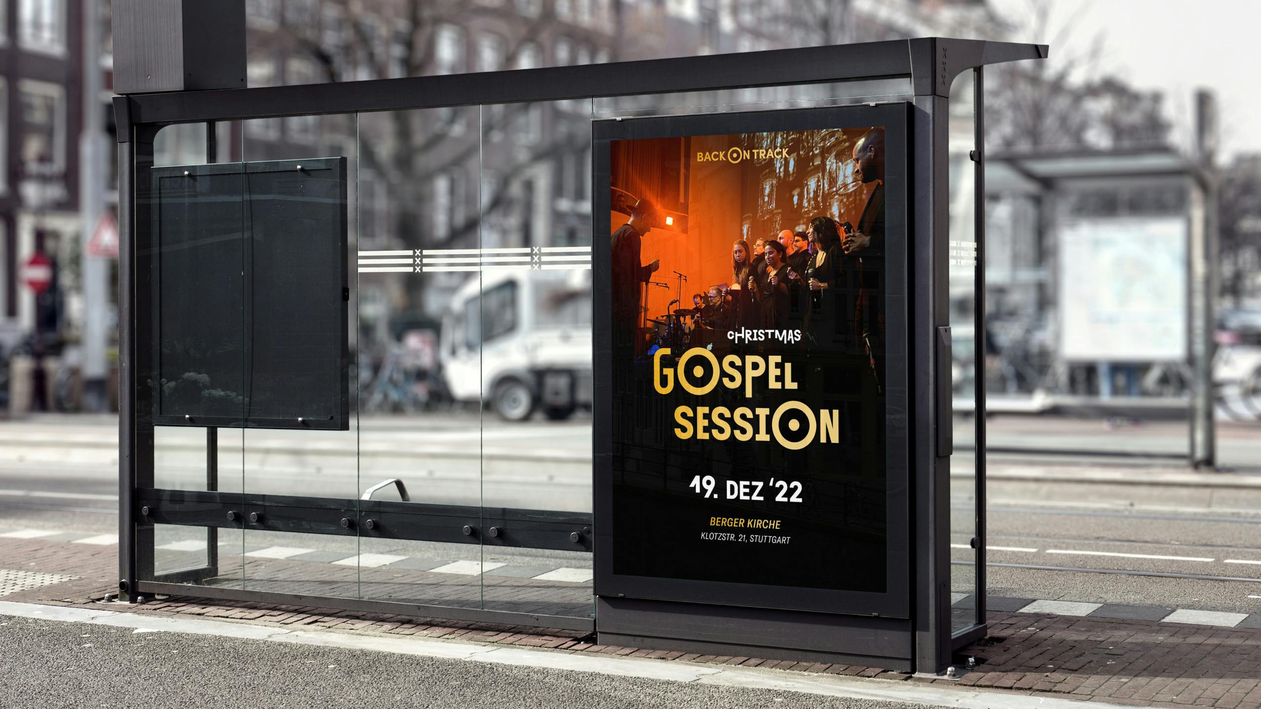 Gospel Session im Weihnachtsmonat, ein Plakatentwurf von Werk 8