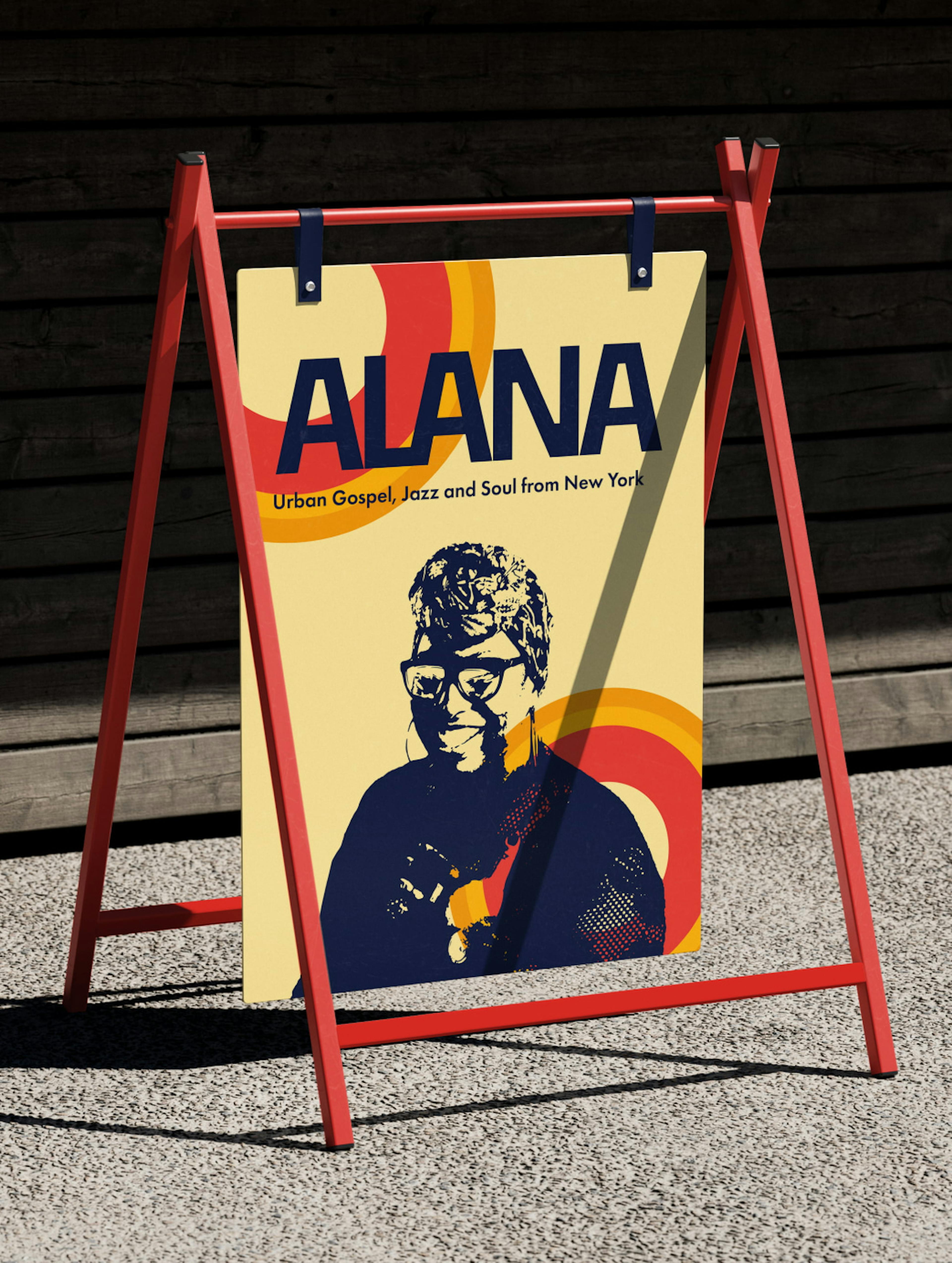 Plakatentwurf für das Konzert mit Alana Alexander