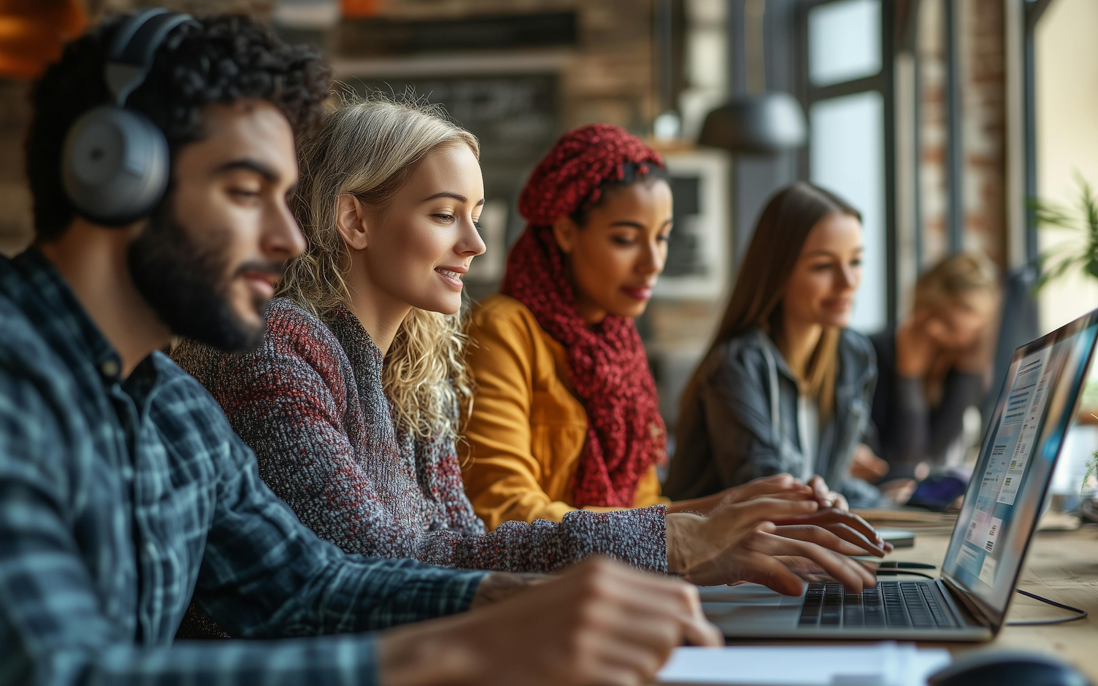 Diverse Gruppe Menschen am Arbeiten in einem Büro