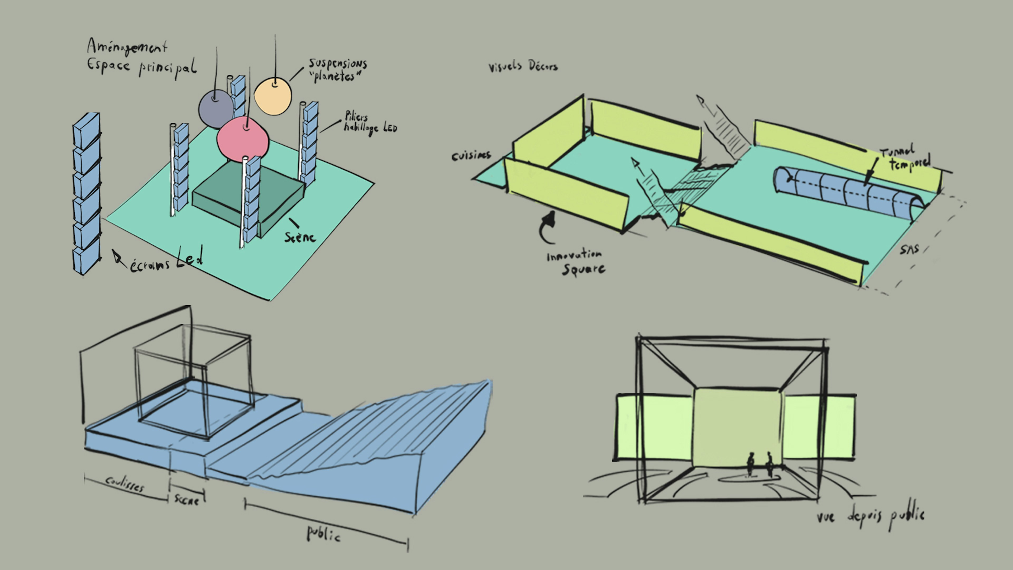 Concept art waaaw.studio pour scénographie Aula Magna Louvain-la-Neuve.