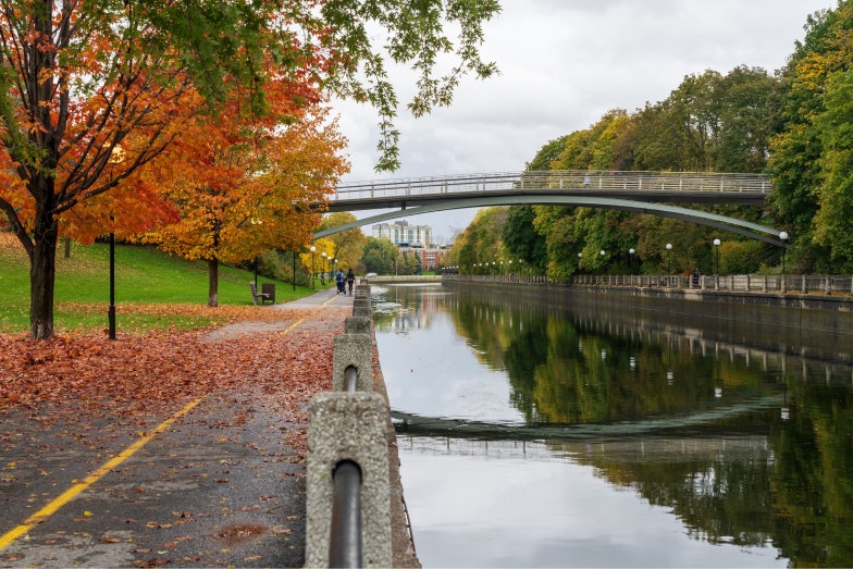 Ontario Canal Autumn Bridge