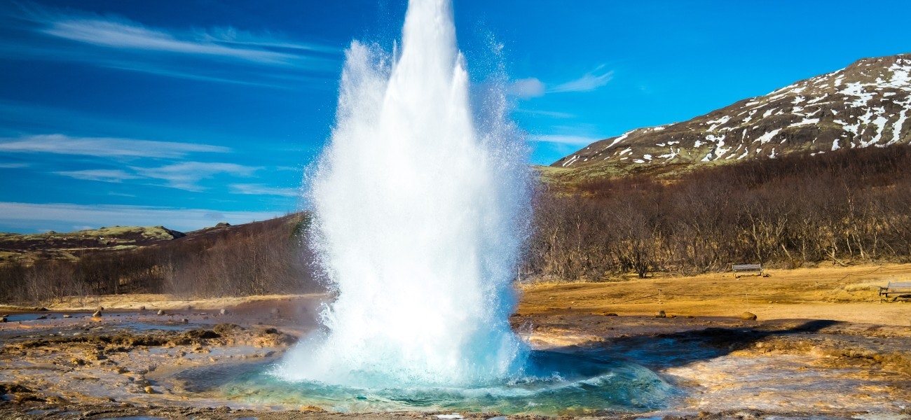 Strokkur geysir eruption, Golden Circle, Iceland