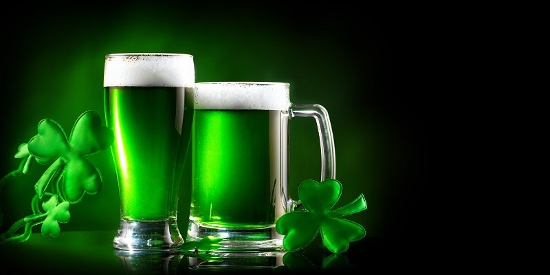 Two glasses of green beer