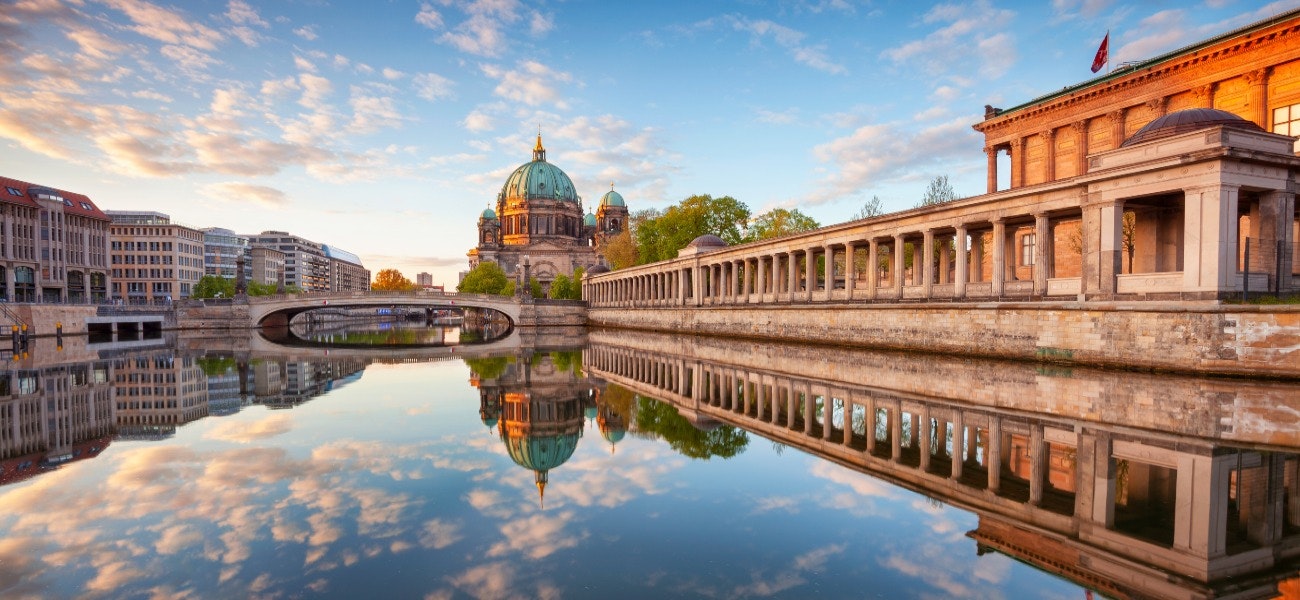  Image of Berlin Cathedral and Museum Island in Berlin during sunrise.