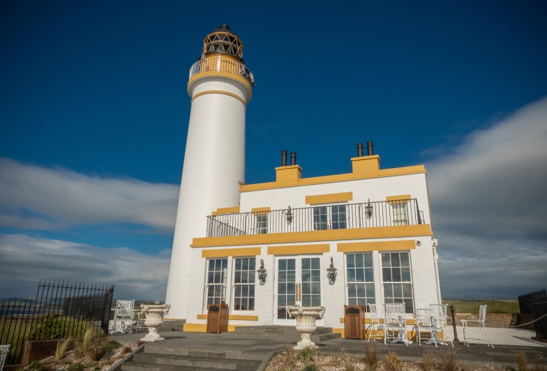 The turnberry lighthouse overlooking the west coast of scotland from the Ayrshire coast