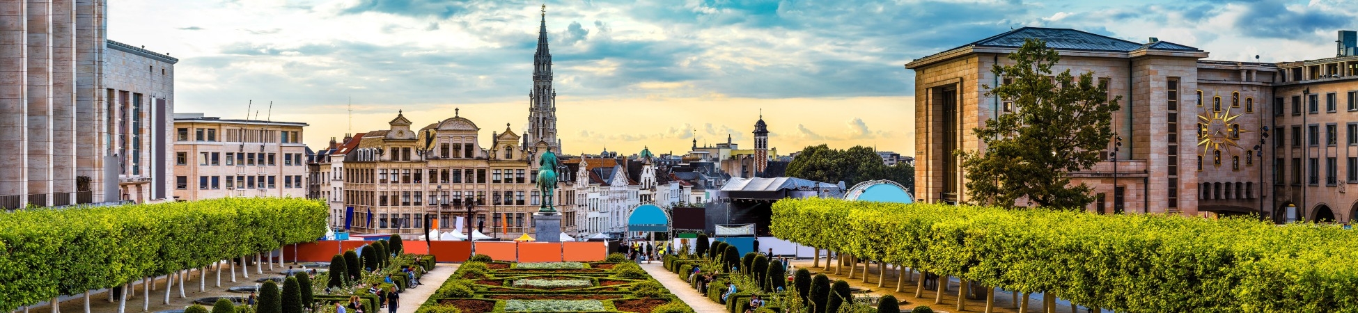 Panorama of Brussels in a beautiful summer day